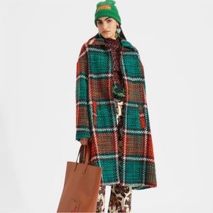 La Double J Boxy Coat Holiday Plaid